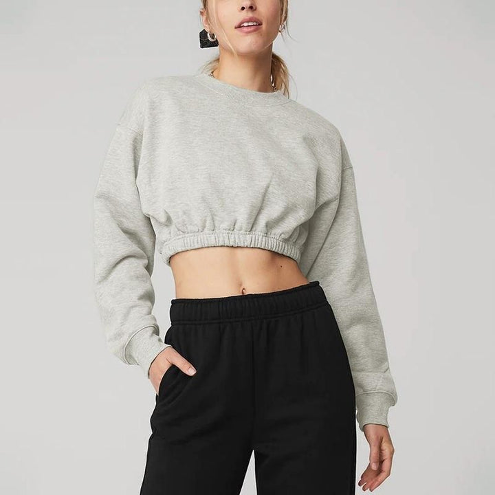 Chic Cotton Cropped Hoodie for Women