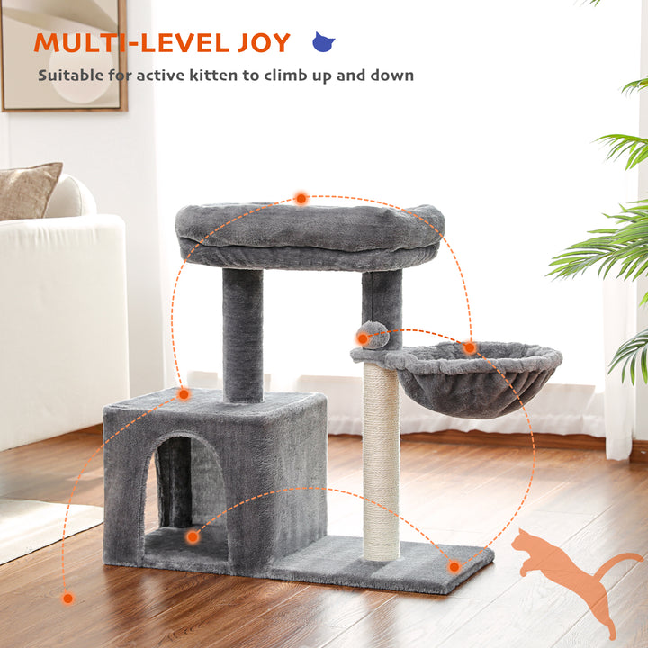 70-Inch Cat Tree with Sisal Scratching Posts, Cozy Hammock, and Large Perch for Active Indoor Cats