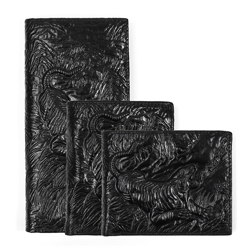 Men's Leather Wallet Embossed Wallet Crazy Horse Leather