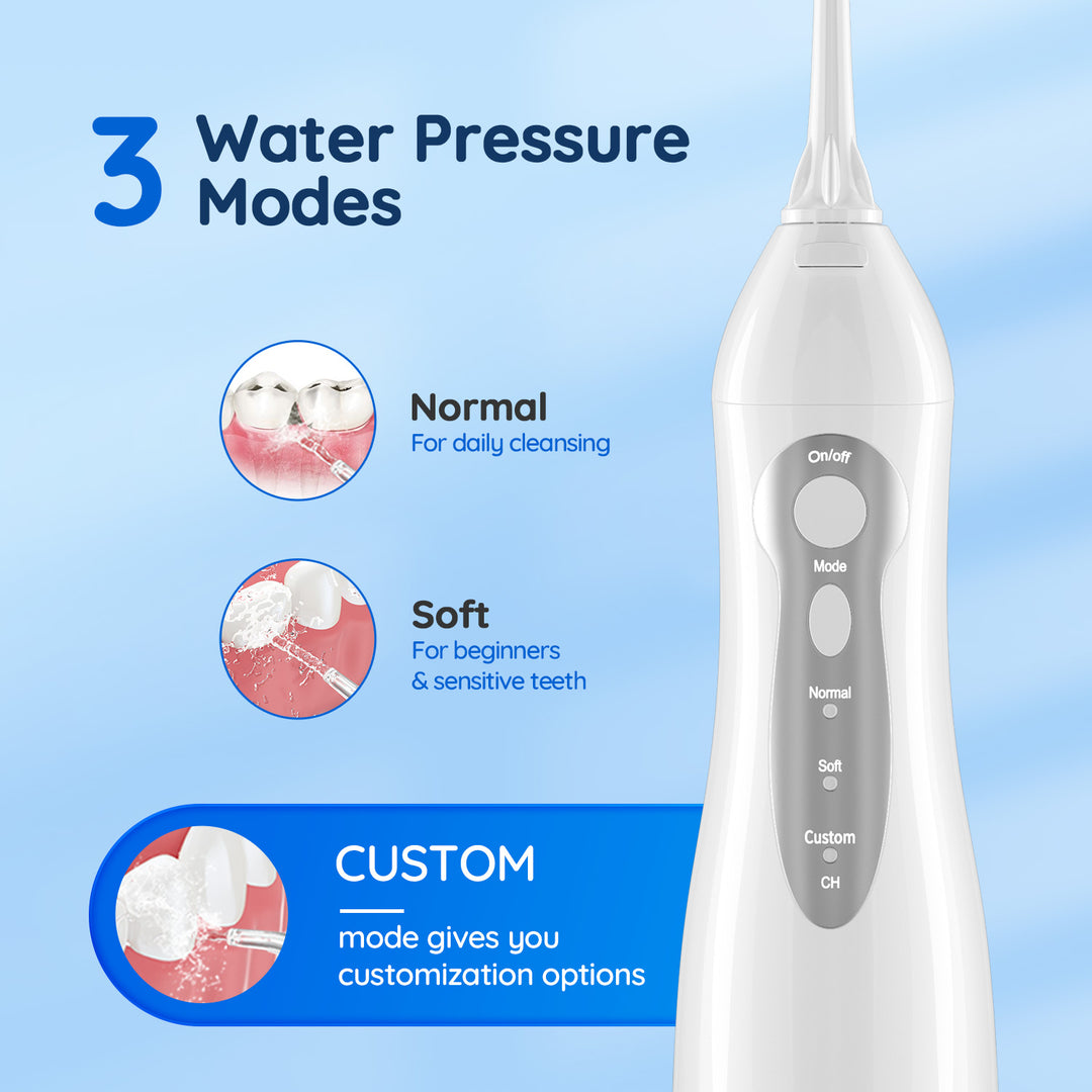 Rechargeable Water Flosser with 4 Nozzles