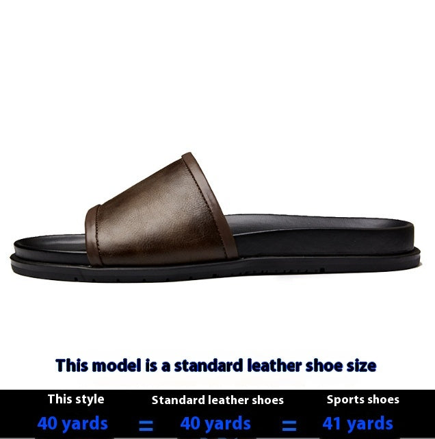 Genuine Leather Slippers Men's Summer Outdoor Non-slip