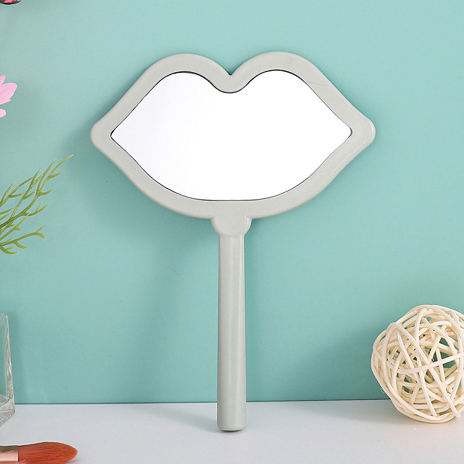 Lip Shaped Handheld Makeup Mirror