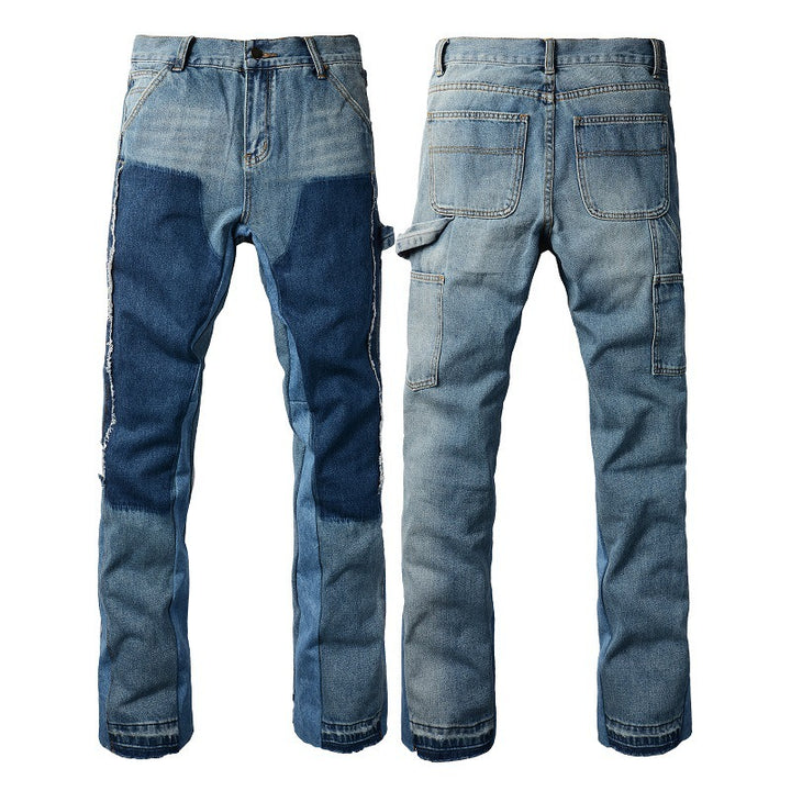 Contrast Color Fashion Men's Retro Jeans