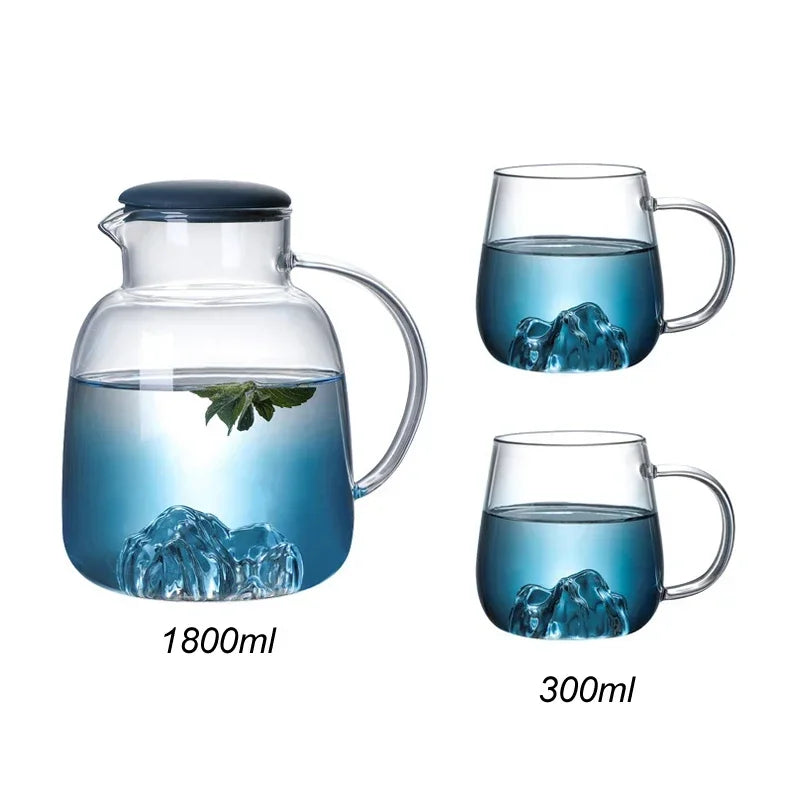 Mountain Gradient Glass Jug 1800ml with Handle