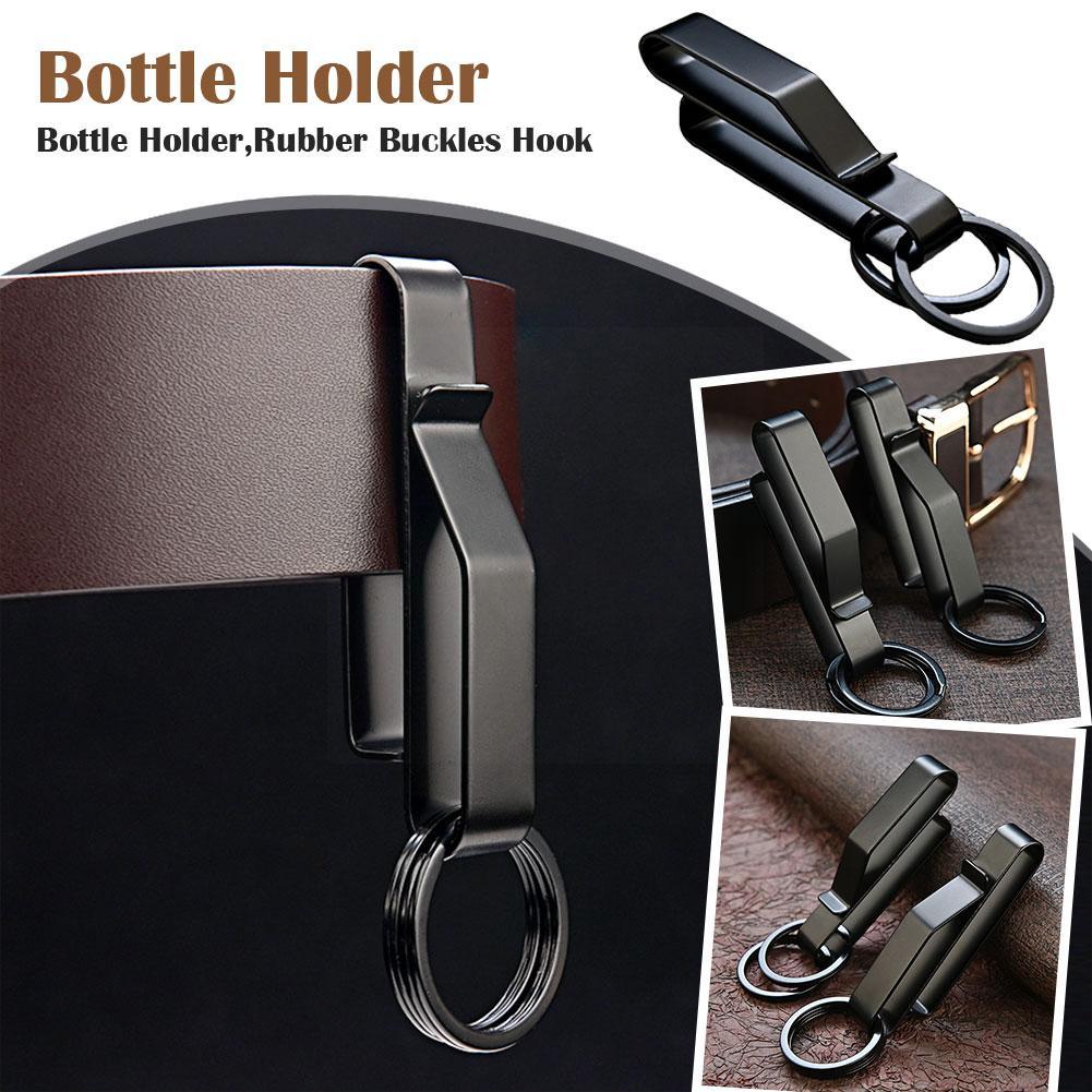 Stainless Steel Belt Hook with Carabiner Keychain and Bottle Holder