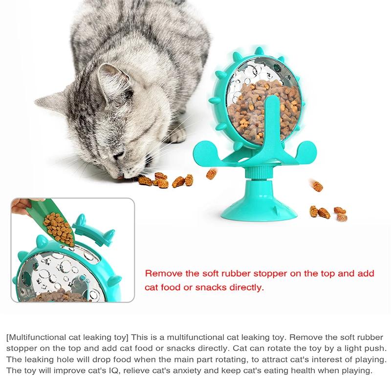 Interactive Windmill Turntable Puzzle Toy for Small Dogs and Cats - Multi-Functional Slow Feeder
