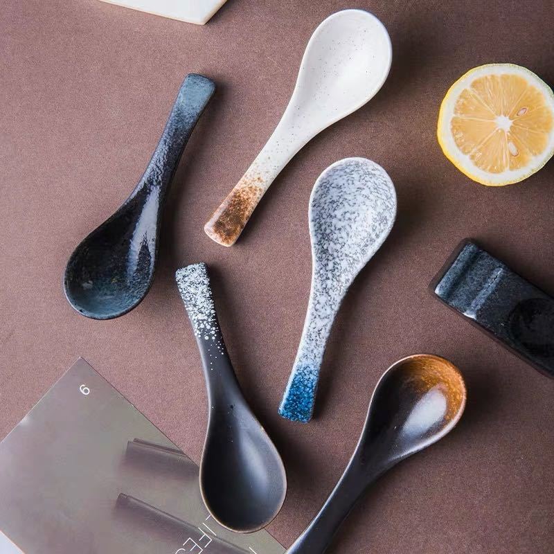 Japanese Ceramic Soup Spoon