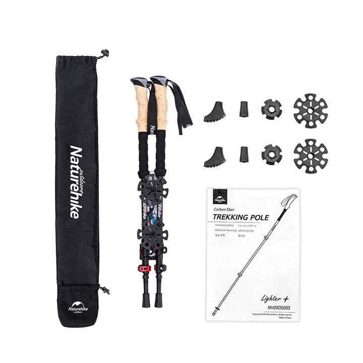 Lightweight Collapsible Carbon Fiber Trekking Poles