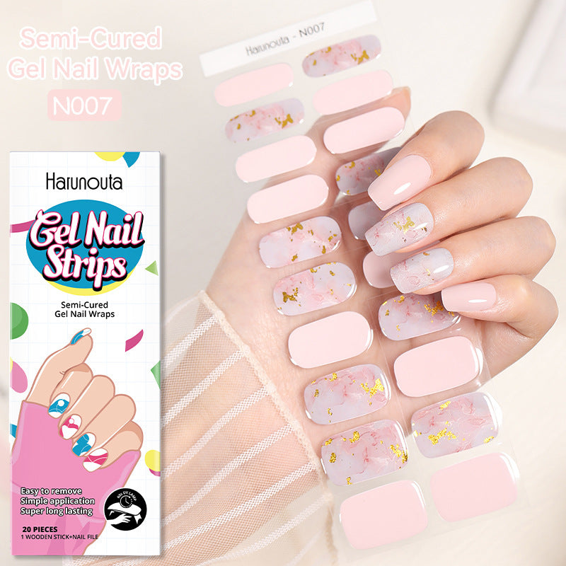 Japanese Style Nail Beauty Gel Stickers Semi-curing French Gel