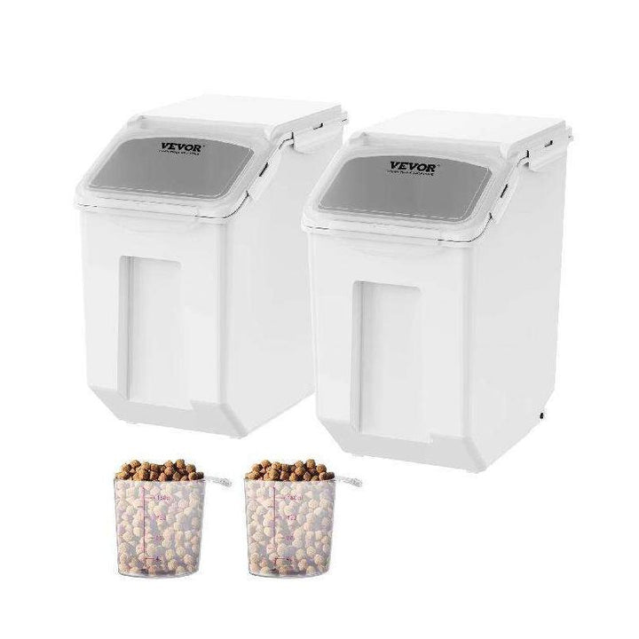 Ingredient Storage Bin 2 x 15L with Measuring Cups and Airtight Lid