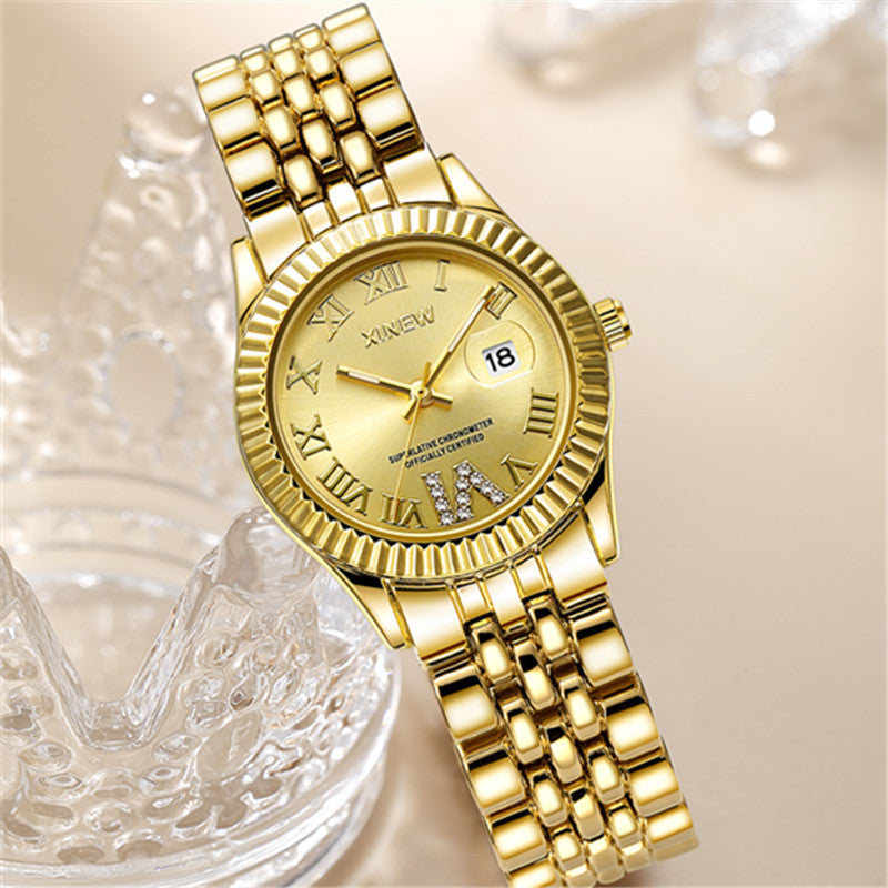 Children's Fashion Casual Alloy Belt Calendar Quartz Watch