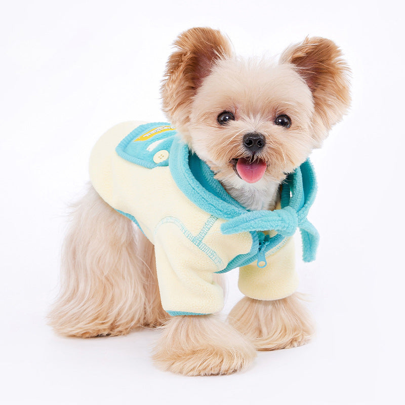 Warm Fleece Jacket with Detachable Hat - Winter Pet Clothing for Dogs and Cats