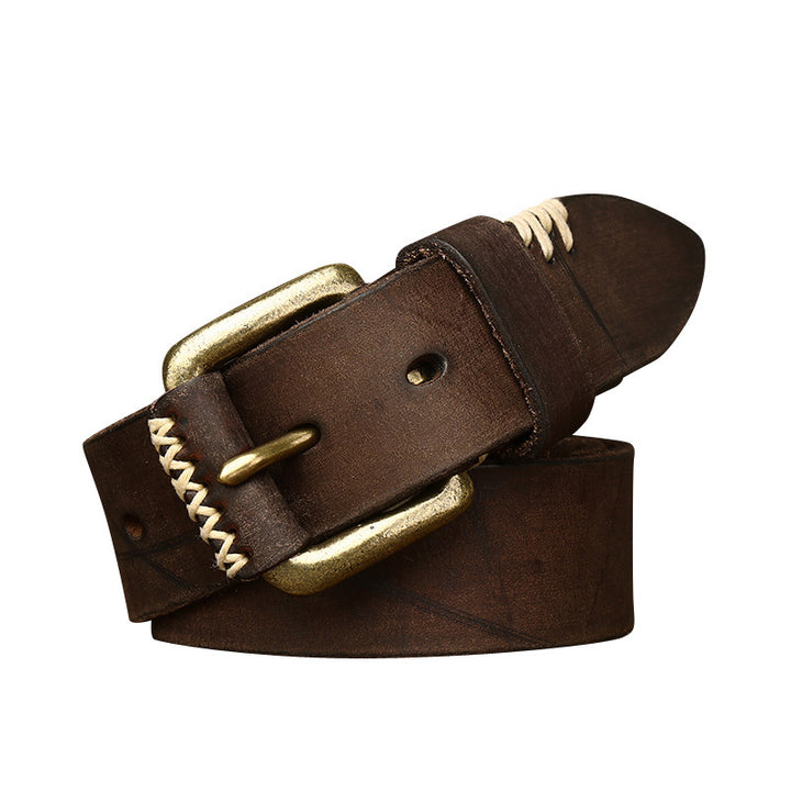 Handmade Retro First Layer Cow Leather Belt