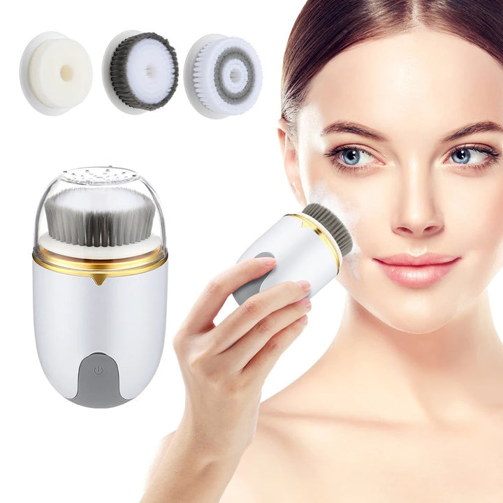 3-in-1 Rotating Facial Cleansing Brush - Deep Pore Skin Care & Massage