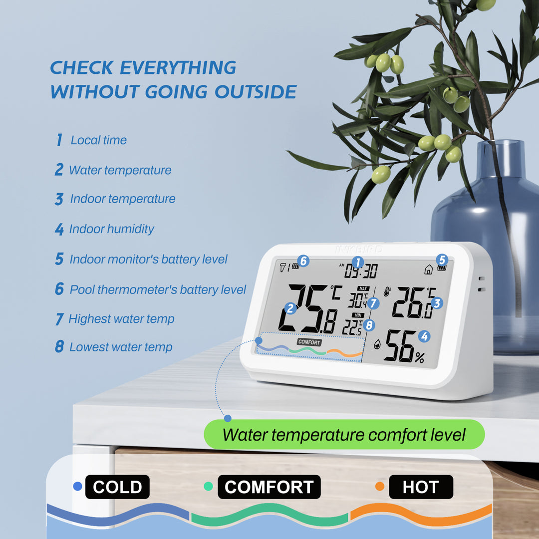 Solar Wireless 300m Range Floating Pool Thermometer Set