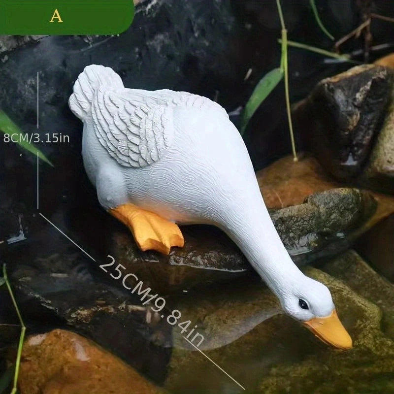 Charming Duck Figurine Sculptures for Home and Garden Decor