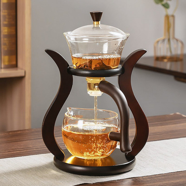 Lazy Kung Fu Glass Tea Set with Infuser and Magnetic Switch