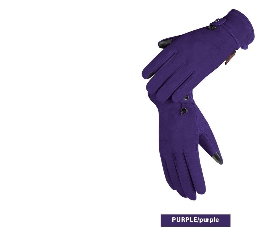 Genuine Leather Gloves Autumn-winter Warm And Thickening Non-slip Touch Screen Fashion