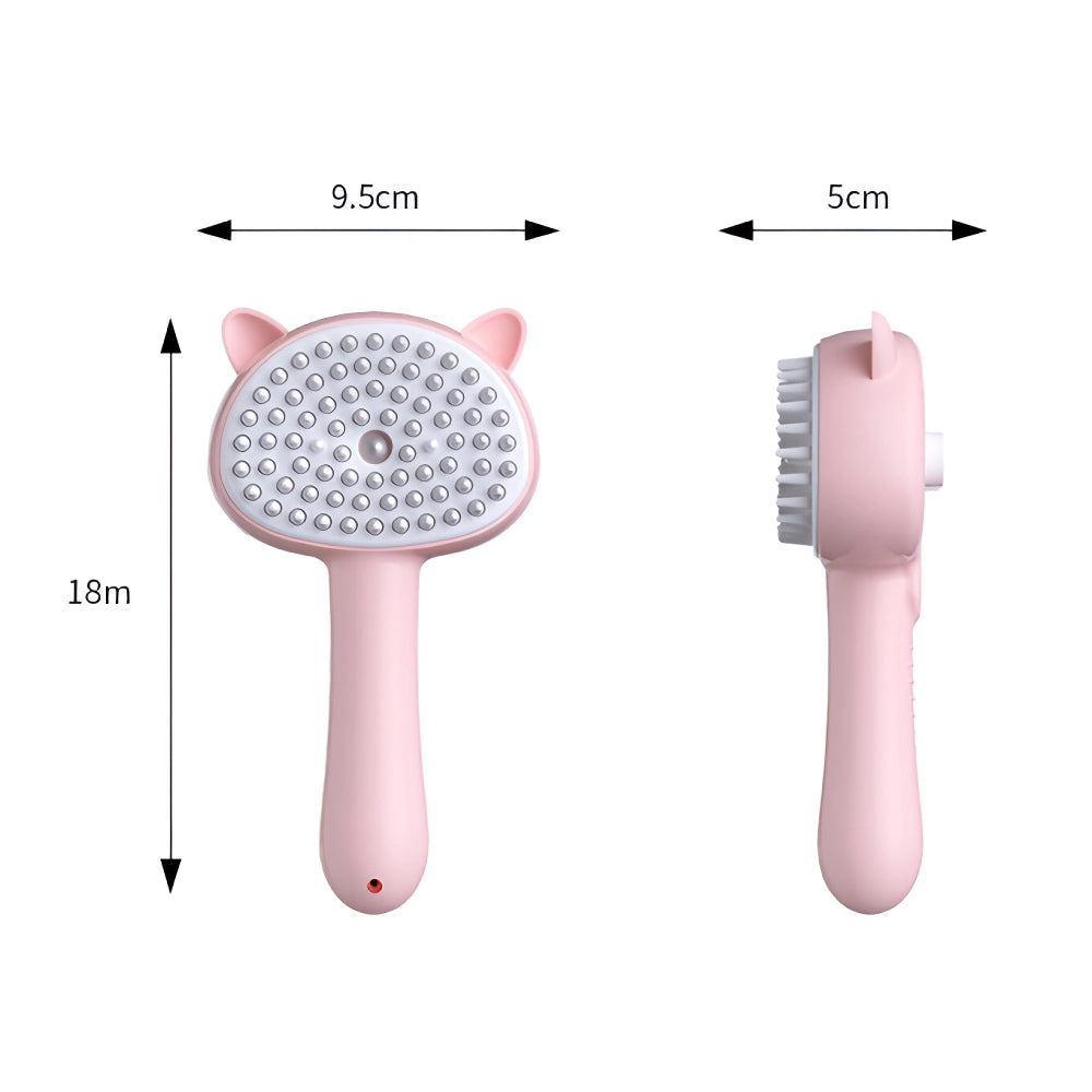 3-in-1 Pet Grooming Electric Steamer Brush with Massage & Hair Removal Comb