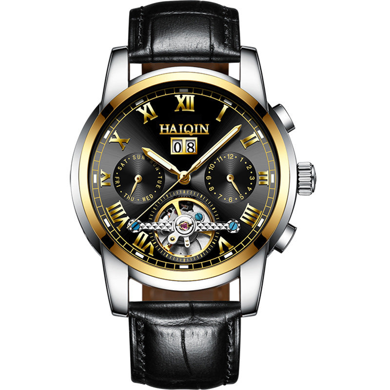 Men's Fashion Waterproof Luminous Hollow Tourbillon Automatic Mechanical Watch