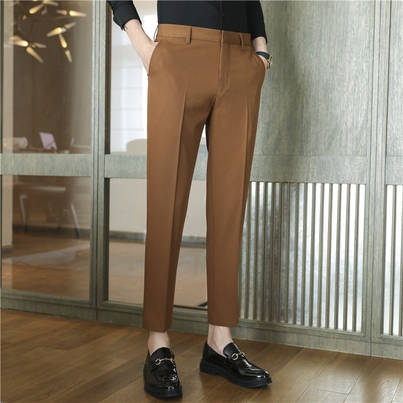 Men's Springsummer Draping Solid Color Casual Suit Pants Stretch Comfortable Suit Pants Trousers