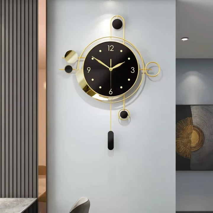 Art Deco Gold and Black Wall Clock