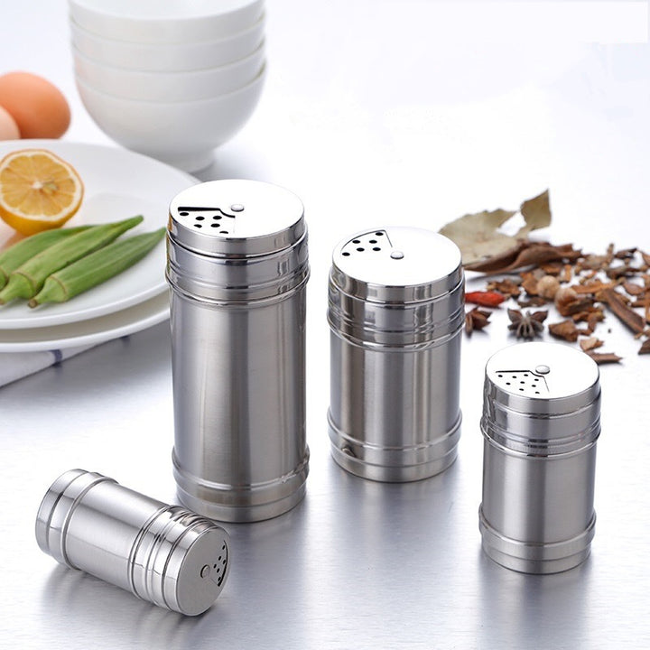 Rotatable Cover Stainless Steel Spice Jar - Adjustable Seasoning Bottle