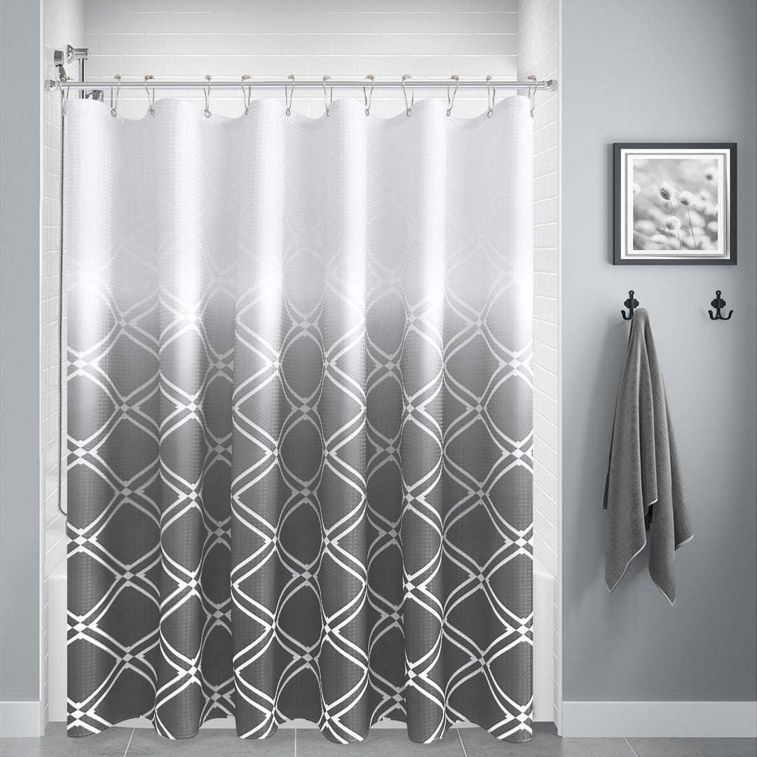 Geometric Gradient Waterproof Shower Curtain