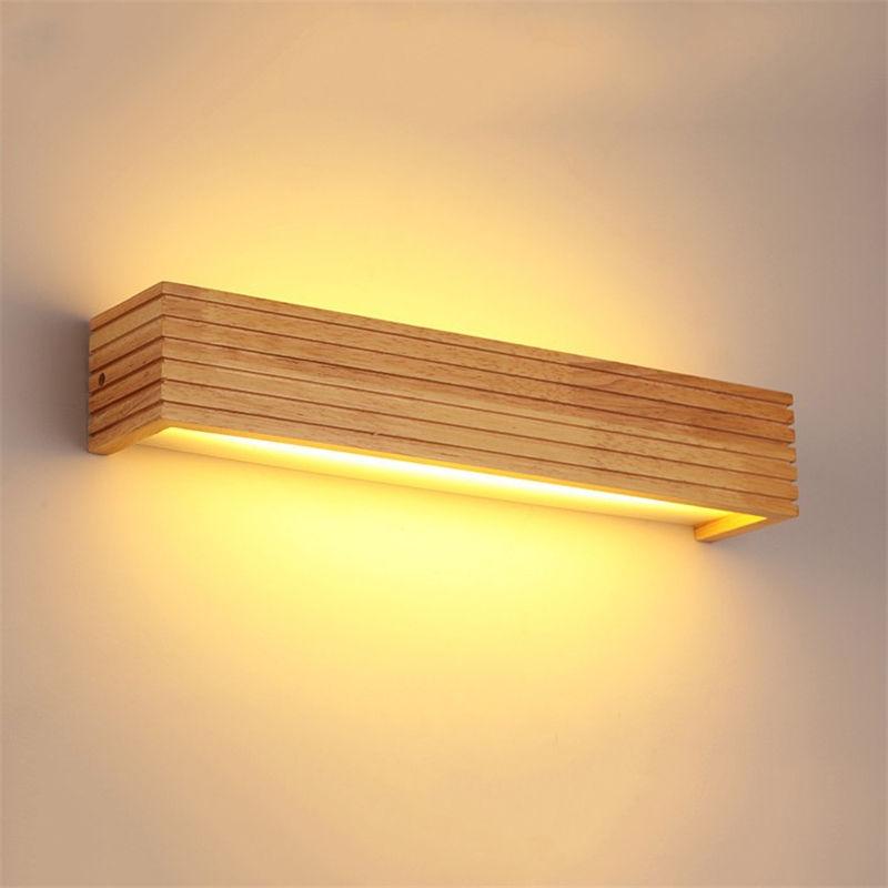 Modern Japan Style LED Oak Wooden Wall Lamp