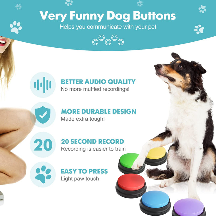 Recordable Talking Buttons for Pet Training and Communication