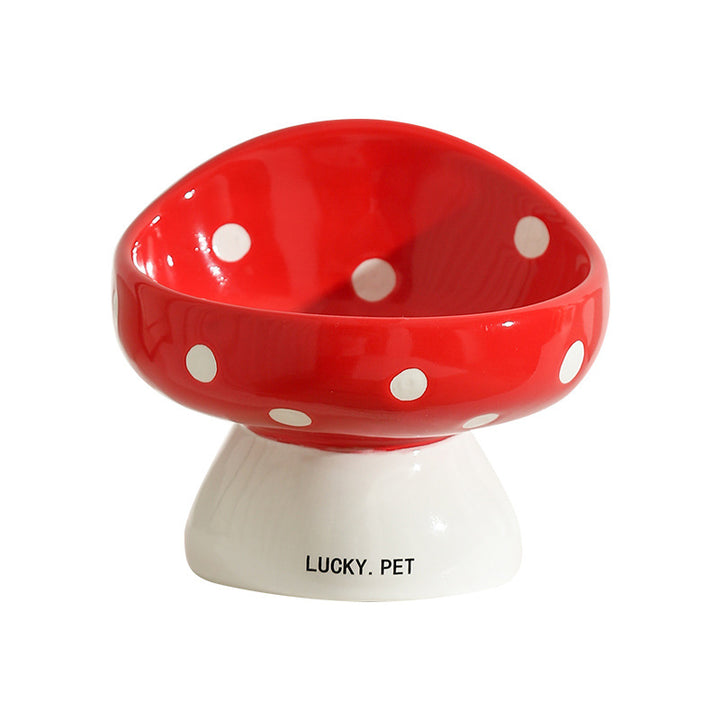 Mushroom-Shaped Ceramic Pet Bowl