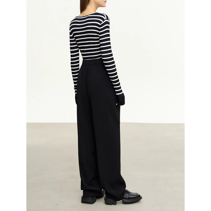 Minimalist Straight Autumn Pants for Women - Drawstring Elastic Casual Loose Trousers