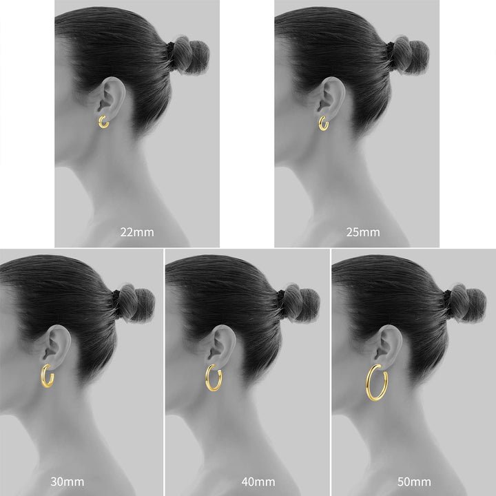 14K Gold Plated Chunky Hoop Earrings