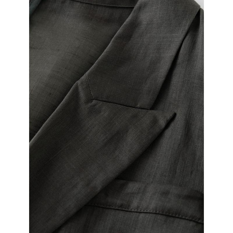 Women’s Dark Grey Notched Collar Office Blazer