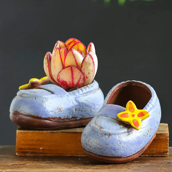 Charming Ceramic Boot Vase for Succulents and Flowers