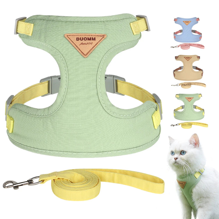 Soft Mesh Cat and Dog Vest Harness with Leash Set