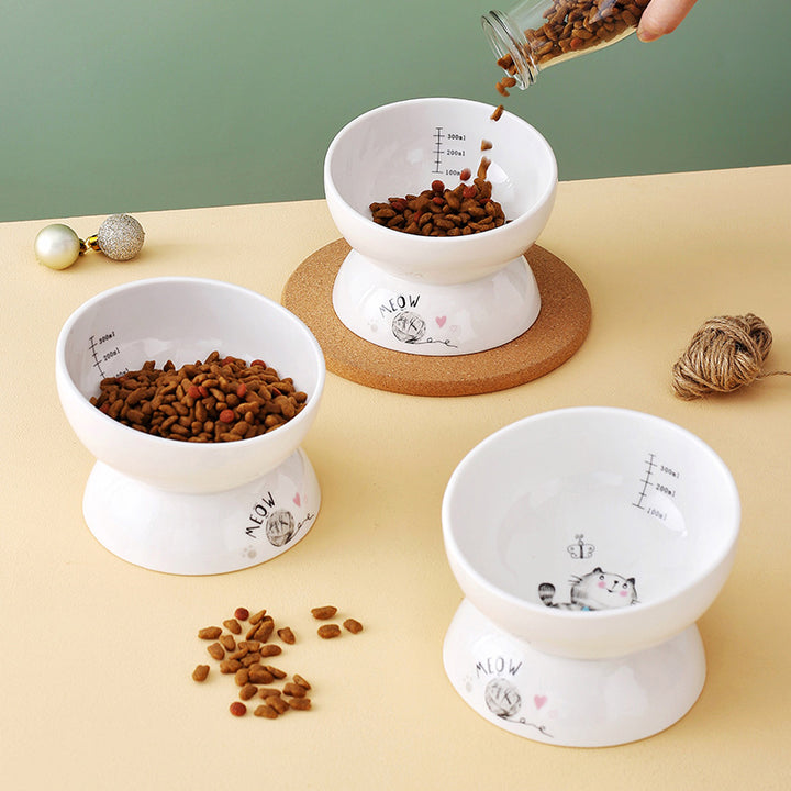 Elevated Ceramic Cat Bowl