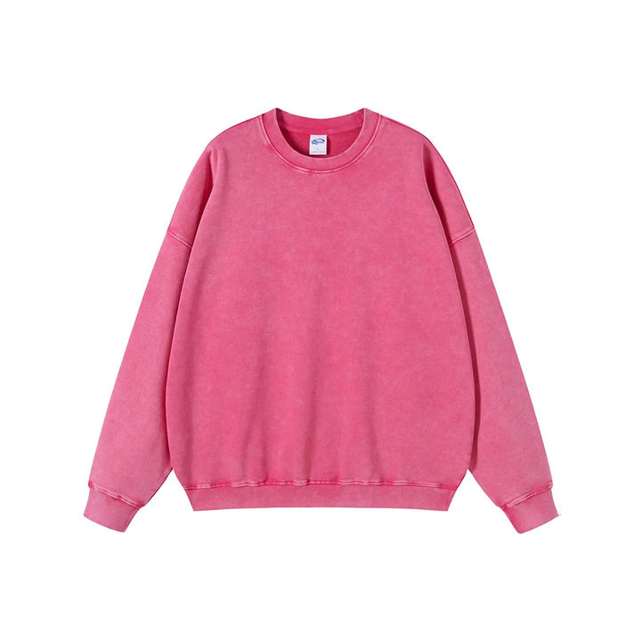 Wax Dyed Worn-out Terry Round Neck Sweatshirt