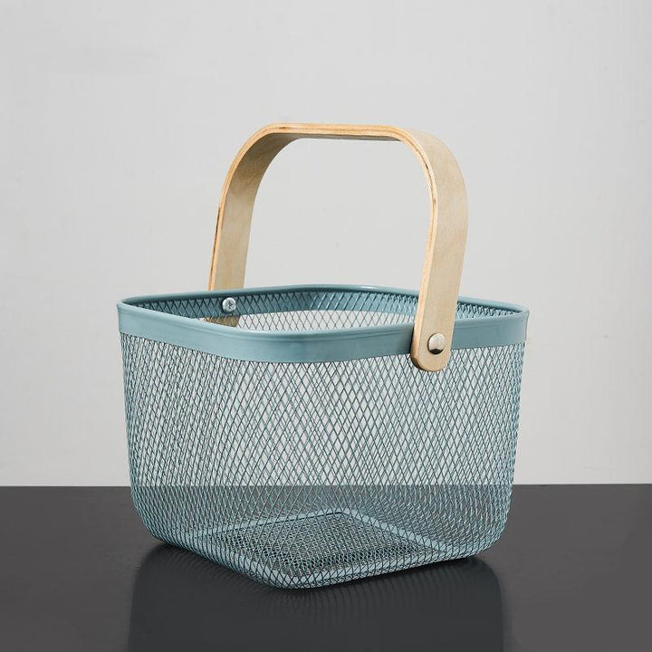 Iron Art Fruit Basket with Bamboo Handle