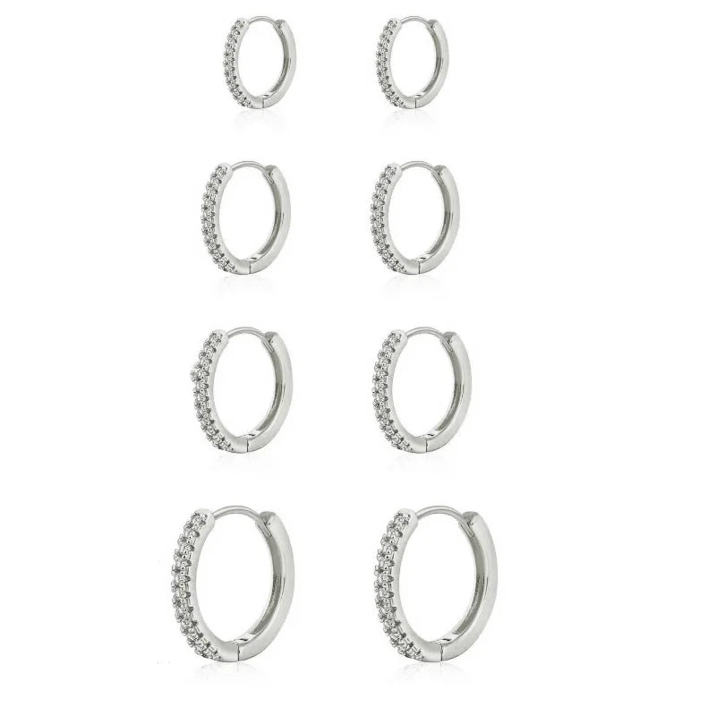 14k Gold Plated Hoop Earrings Set