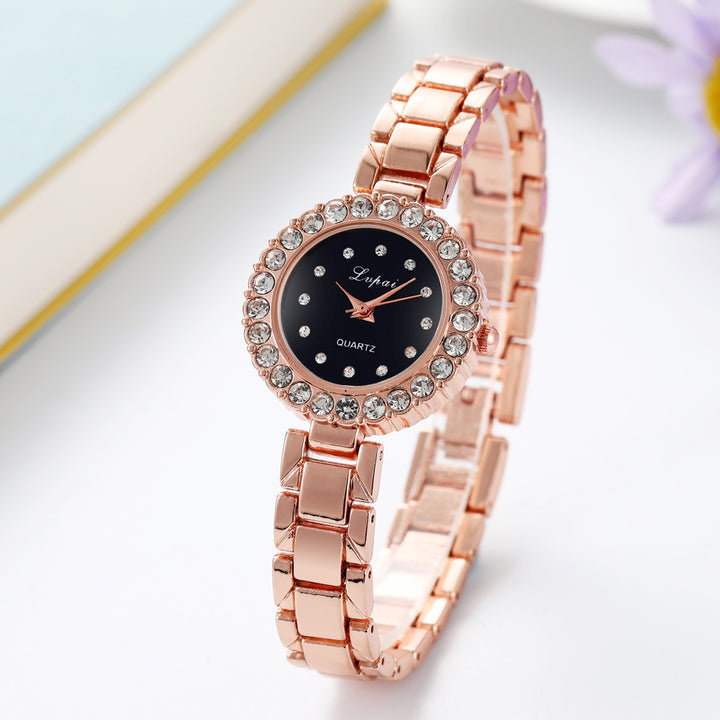 Fashion Ladies Steel Band Watch Band Bracelet Set Quartz