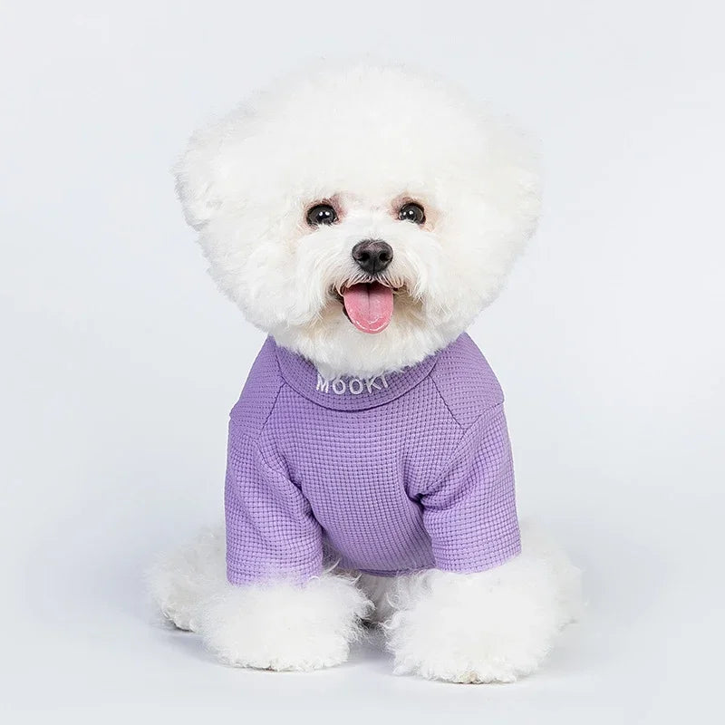 Cozy Purple Waffle Knit Dog T-Shirt