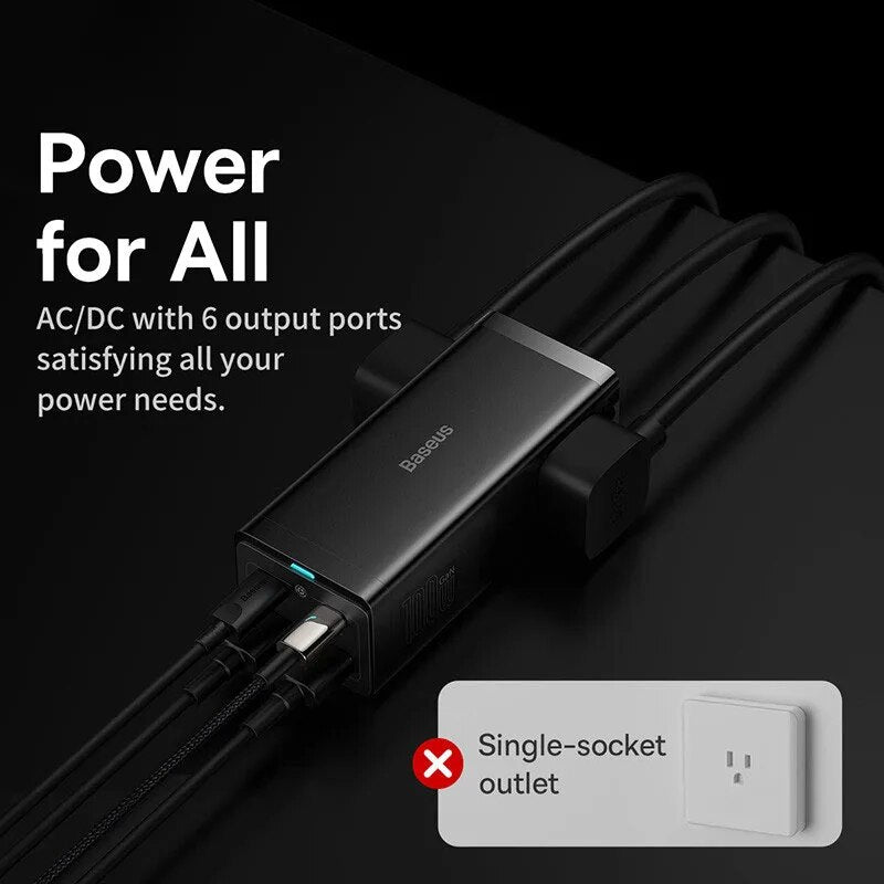 100W Fast Charger Power Strip with GaN3 Pro Tech for Laptops and Smartphones