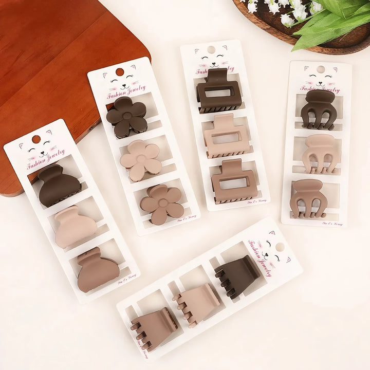 Coffee Color Three-piece Hairpin Set