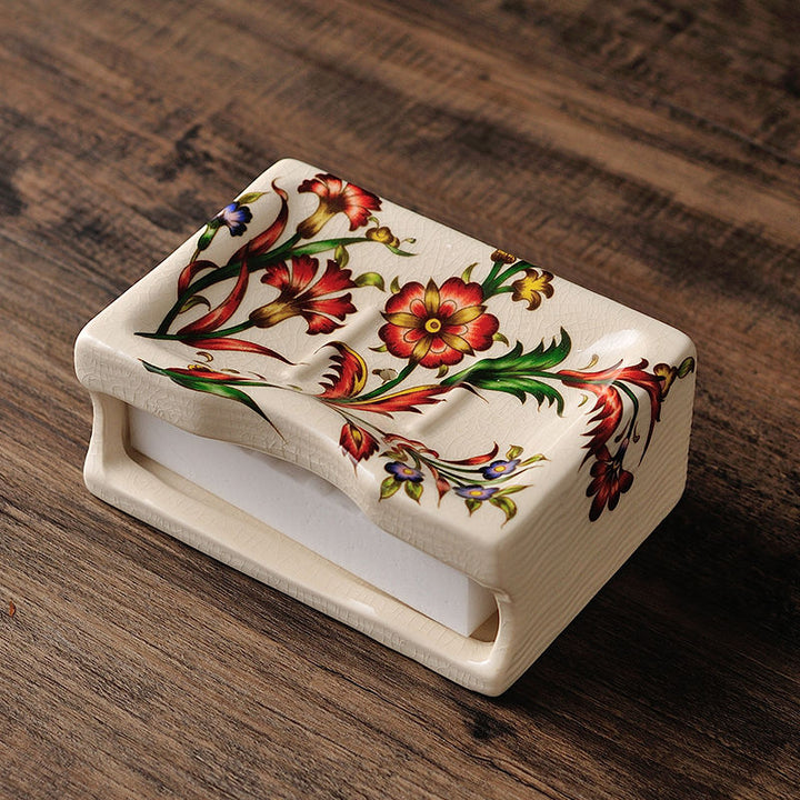 Elegant European Ceramic Soap Box with Double Drain