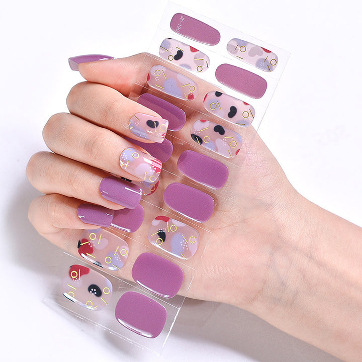 Internet Celebrity Semi-baked Gel Nail Sticker Waterproof And Durable 3d Paper Patch