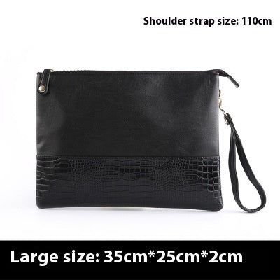 Men's Crocodile Pattern Fashion Clutch Shoulder Crossbody