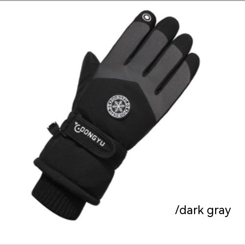 Skiing Leather Gloves Touch Screen Men's Warm