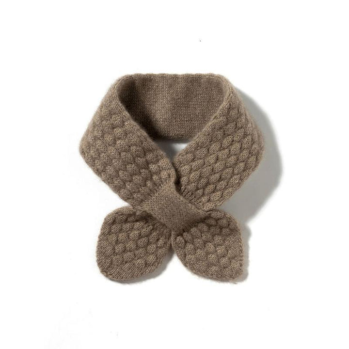 100% Pure Cashmere Moss Stitch Bowknot Scarf