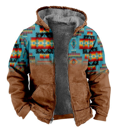 Men's Fleece-lined Thick Winter Clothes Cotton-padded Coat